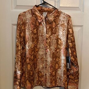 Worthington Brown and Tan Blouse